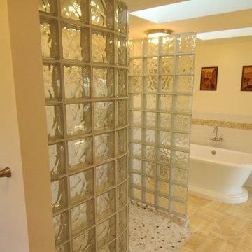 Glass block shower New Harbor Maine