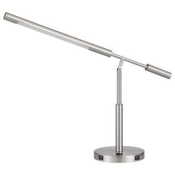 Brushed Steel Metal Auray, Desk Lamp