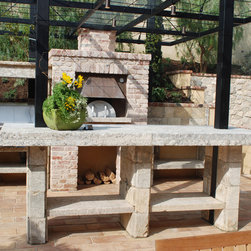 Kitchen Stone Islands (Mediterranean Style) - Kitchen Islands And Kitchen Carts