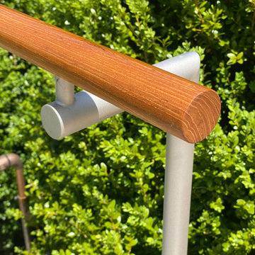 Metal and Wood Railings - Close Up