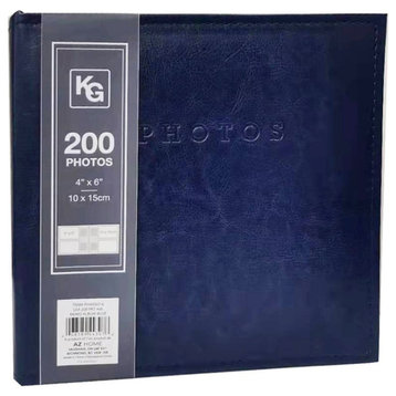 Kiera Grace Blue 200-Pocket Simple & Classic Leather Photo Album