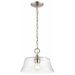 Millennium Lighting - Millennium Lighting 2111-BN Caily - 1 Light Pendant-8.4 Inches Tall and 11.5 Inc - Pendants are the perfect opportunity to blend a utCaily 1 Light Pendan Brushed Nickel Clear *UL Approved: YES Energy Star Qualified: n/a ADA Certified: n/a  *Number of Lights: 1-*Wattage:60w A Lamp bulb(s) *Bulb Included:No *Bulb Type:A Lamp *Finish Type:Brushed Nickel