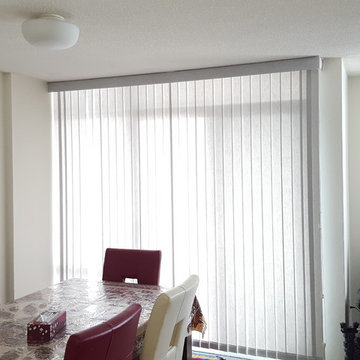 Fabric Vertical Blinds - Dining Room Patio Door