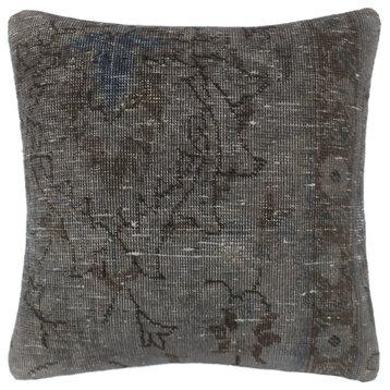 Antique Meehan Vintage Distressed Handmade Rug Pillow