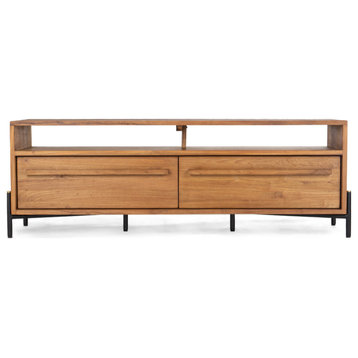 Farmhouse Style Sideboard With Open Rack | dBodhi Outline, 17"w X 76"d X 20"h