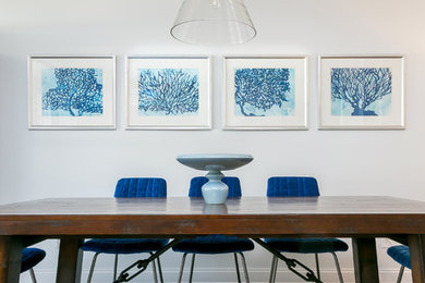 Dining room photo in Charleston with white walls