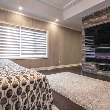 Modern Motorized zebra blinds in a great interior!