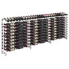 W Series Single Sided Island Display Rack 3PR (freestanding metal wine rack), Brushed Nickel, 270 Bottles (W/2 Extensions)