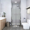 vidaXL Shower Door Bathroom Shower Enclosure Screen Half Frosted ESG 28"x74.8"