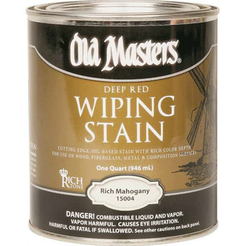 Old Masters Wiping Stain, 1Quart, Rich Mahogany
