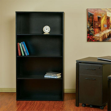 Prado 60 inch 4 Black Shelf Bookcase in Engineered Wood