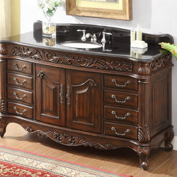 60 inch Antique Bathroom Vanity Granite Top - Bathroom Vanities And Sink Consoles