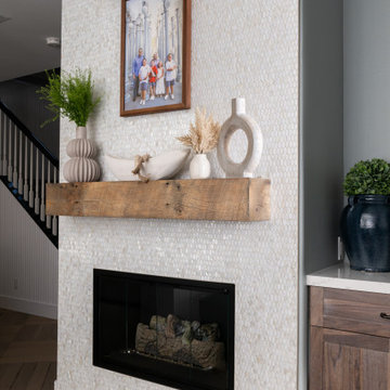 Pewter glass door