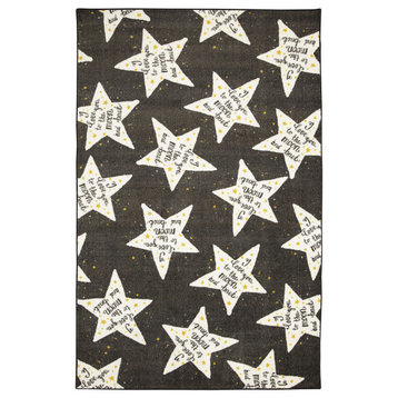 Mohawk Home To The Moon Black/white 3' 4" x 5' Area Rug