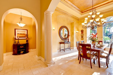 Photo of a traditional dining room in Miami.
