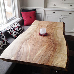 Maple Live Edge Slavaged Dining Table - Dining Tables