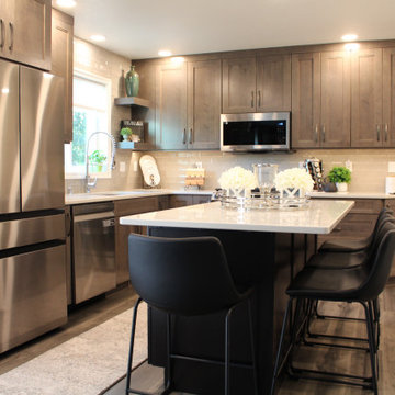 Stunning Kitchen Transformation Done in Ebony, White and Shale Colors