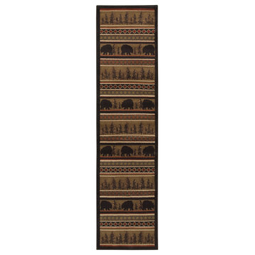 Oriental Weavers Hudson Black/Beige Southwest/Lodge Indoor Area Rug 1'10"X7'6"