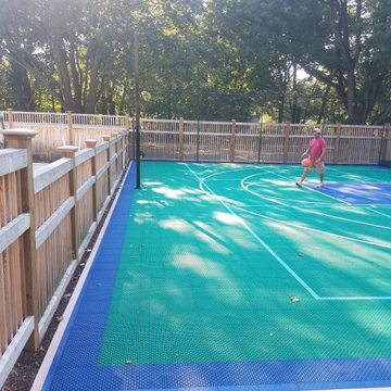 Hingham , Massachusetts Backyard Basketball Court