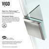 VIGO Monteray 30"x30" Frameless Shower Enclosure without Base, Brushed Nickel