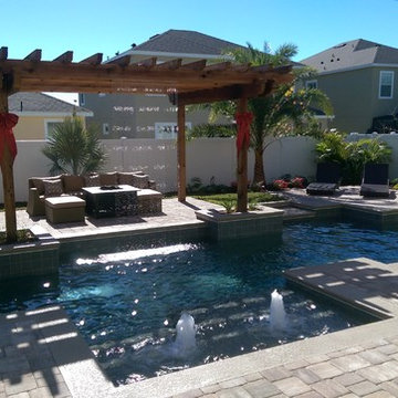 Pool with Pergola and Rain Waterfall