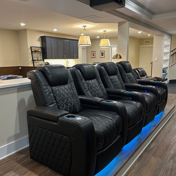 Best basement remodel with a home gym and movie room