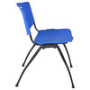 66" x 30" Kobe Training Table- Mocha Walnut and 2 "M" Stack Chairs- Blue