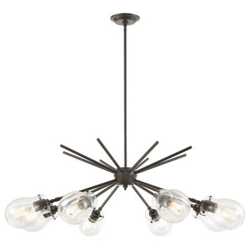 Jaelyn 8-Light Chandelier, Oil Rubbed Bronze With Clear Glass