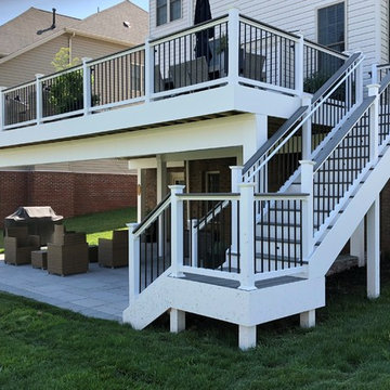 Ashburn VA Trex Deck and Paver Patio with Retaining Wall