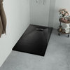 vidaXL Shower Base Tray SMC Black 31.5"x31.5" Bathroom Base Shower Receptor