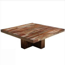 84" Square Pedestal Dallas Solid Wood Large Dining Table For 12 People - Dining Tables