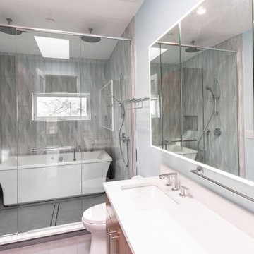 Chicago Modern Bathroom Remodel with Freestanding Tub