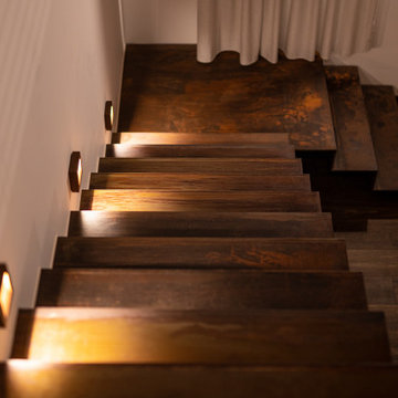 scala a sbalzo in corten