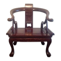 Oriental Rosewood Dark Brown Monk Chair - Armchairs And Accent Chairs