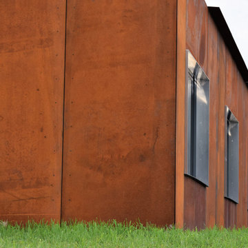 Modern Corten Steel Residence — European Wood Windows & Doors
