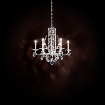 Schonbek Rs8306N-48S 6 Light Crystal Chandelier, Antique Silver