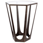 Livabliss - Vortex Modern, Dark Brown Table, 22"h X 16"w X 19"d End Table - Our Vortex Collection offers an enduring presentation of the modern form that will competently revitalize your decor space. Made in India with Glass, Metal. For optimal product care, wipe clean with a dry cloth. Manufacturers 30 Day Limited Warranty.