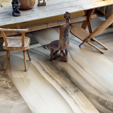 Living room projects with large porcelain tiles