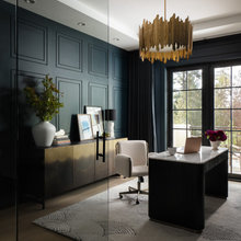 Office With Cream Colored Desk