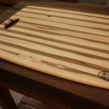 Hickory Reversible Butcher Block Serving Platter with Handles