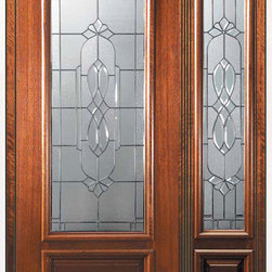 Prehung Sidelight Door 80 Mahogany Kensington 1 Panel 3/4 Lite Glass - Front Doors