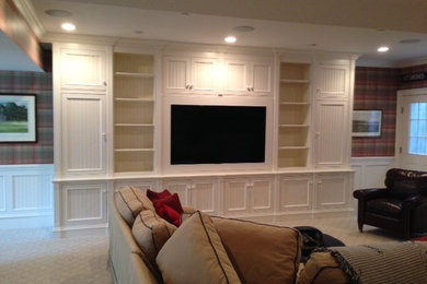 Inspiration for a timeless home theater remodel in New York