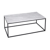 Kensal Marble Coffee Table, Black Base