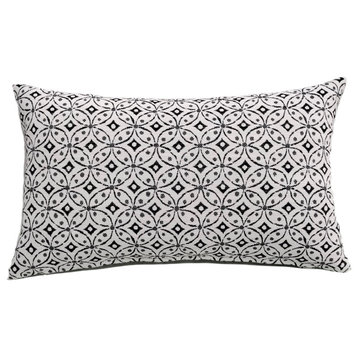 Kimberly Ann Indoor/Outdoor Throw Pillow, Set of 2, Harmony Black, 12" X 20"