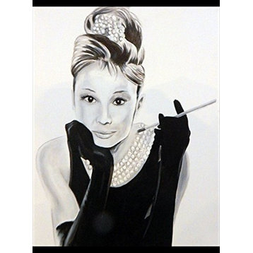 Framed, Audrey Hepburn by Ed Capeau, 30"x24"