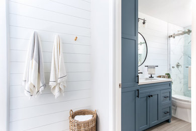 Inspiration for a coastal bathroom remodel in San Diego