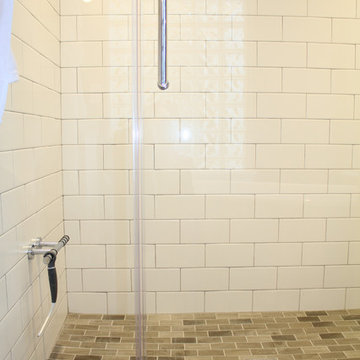 Glass Shower Enclosure with Shower Foot Rest