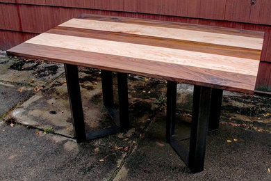 Industrial Mixed Wood Dining Table
