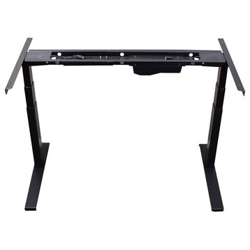 Rise Up Electric Adjustable Height, Width Standing Desk Frame 2 Motors, Black