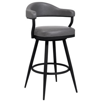 Amador 26 Counter Height Barstool in a Black Powder Coated Finish and...